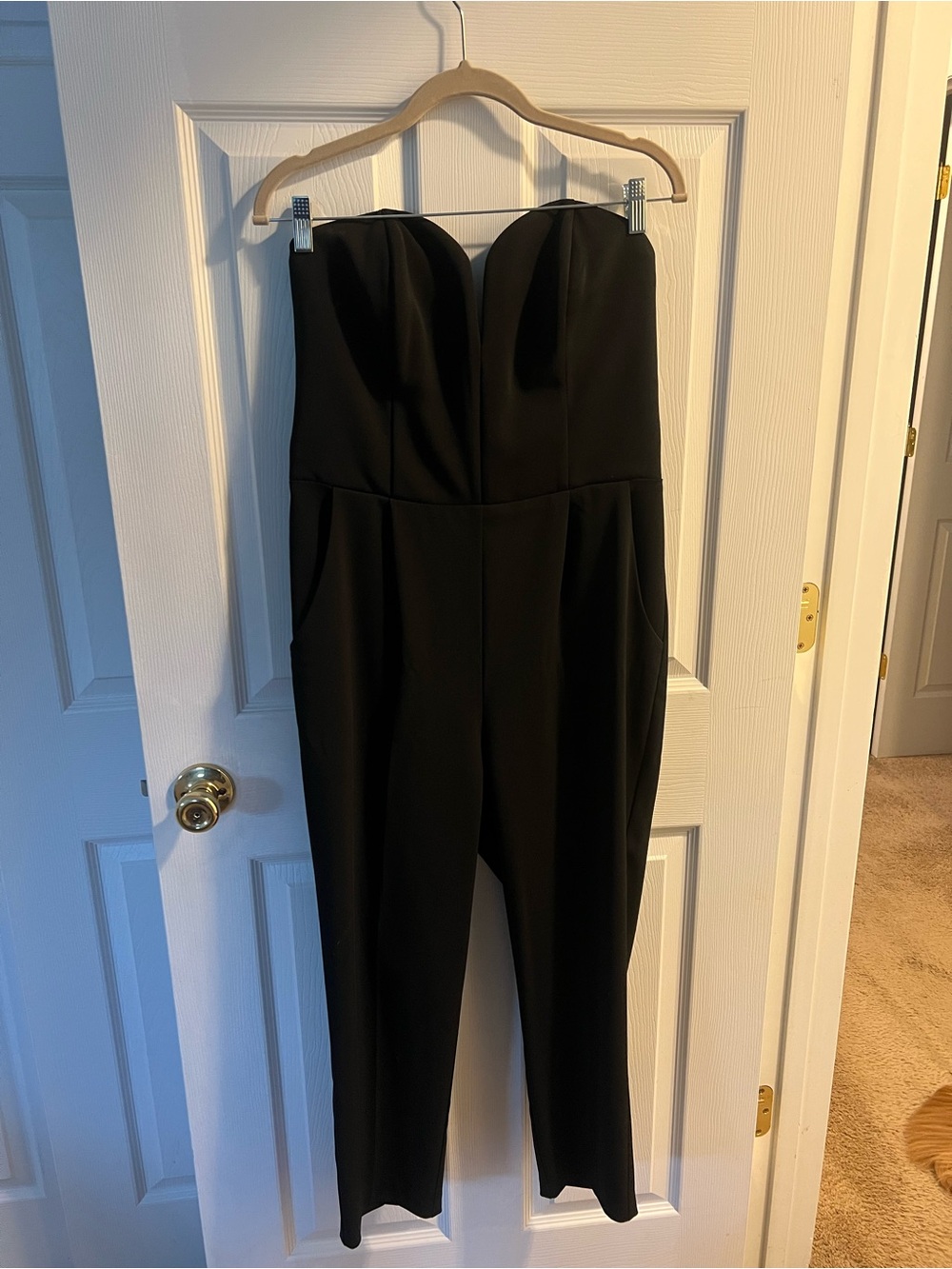 Amanda Uprichard Black Strapless Jumpsuit